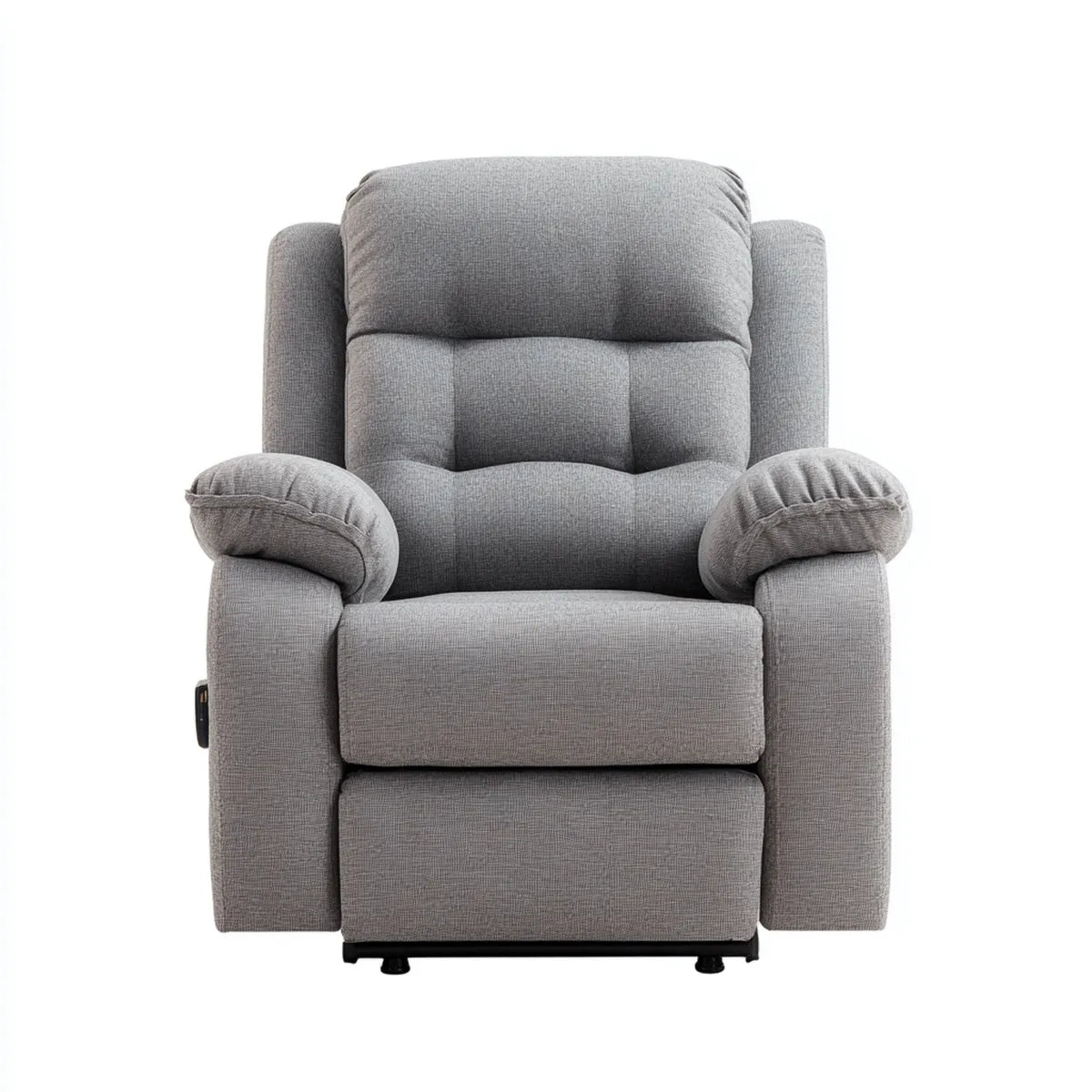Fotel masujący, Szary poliester elektryczny leżaki 90 x 95 x 105 cm z wysokim oparciem