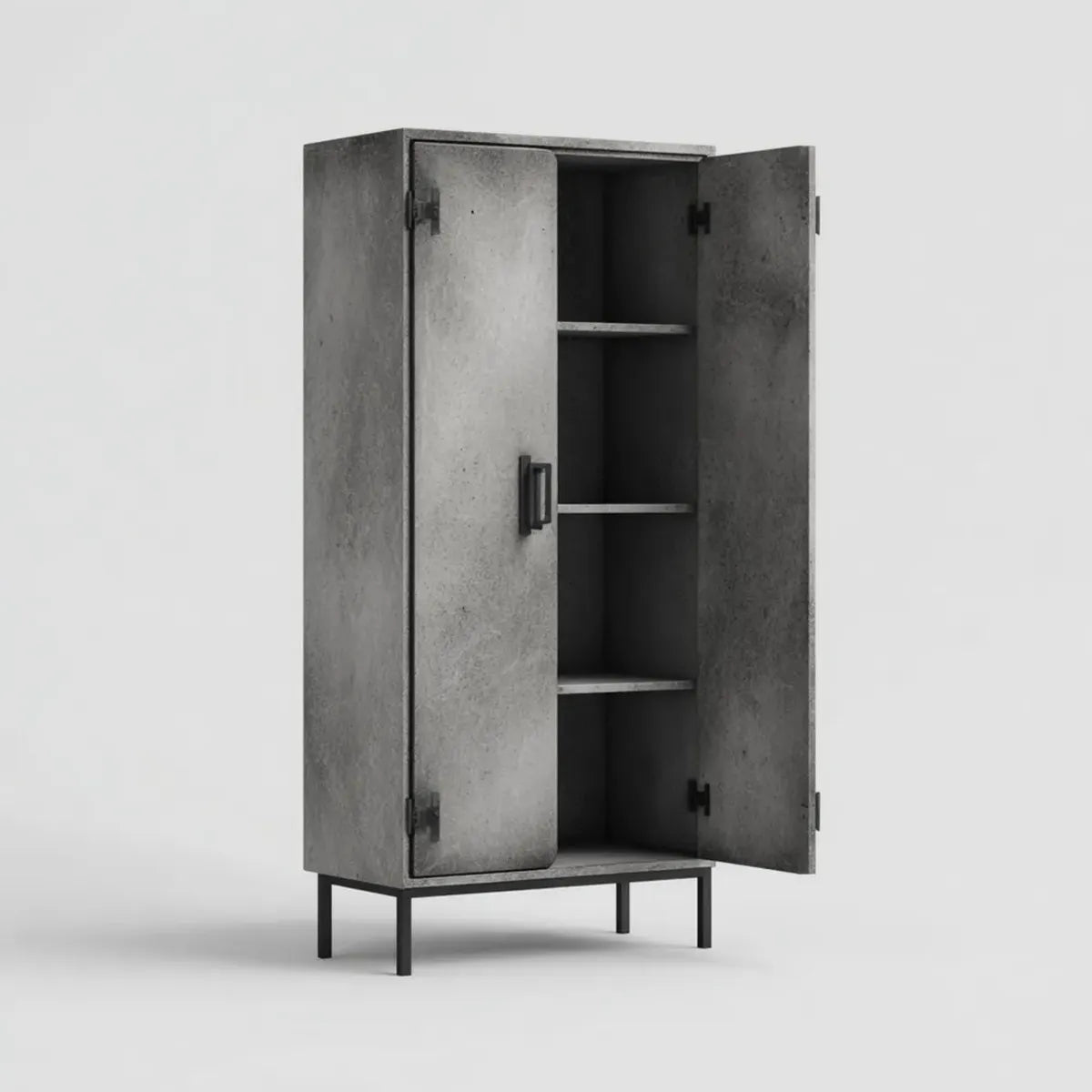 Szafka, Szafa magazynowa z 2 drzwiami Antracyt 80 x 40 x 180 cm stal prostokątna
