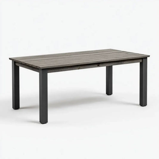 Stół ogrodowy, Prostokątny stół ogrodowy prostokątny antracyt aluminiowy i kompozytowy 180 x 90 x 75 cm