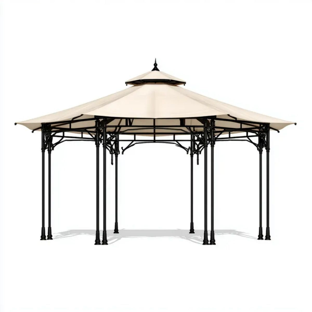Altana lub pergola, Ogród na zewnątrz Pawilon w stalowej i poliestrowej kremie i czarny 400 x 300 x 270 cm