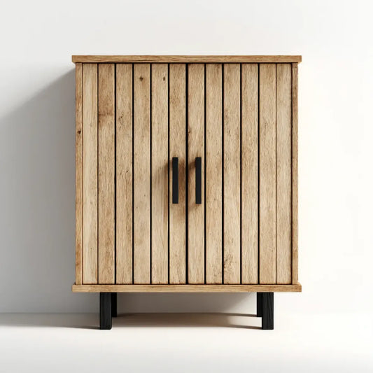 Szafka magazynowa z 2 drzwiami Dęba naturalna 90 x 40 x 140 cm z litego drewna dębowego prostokątnego