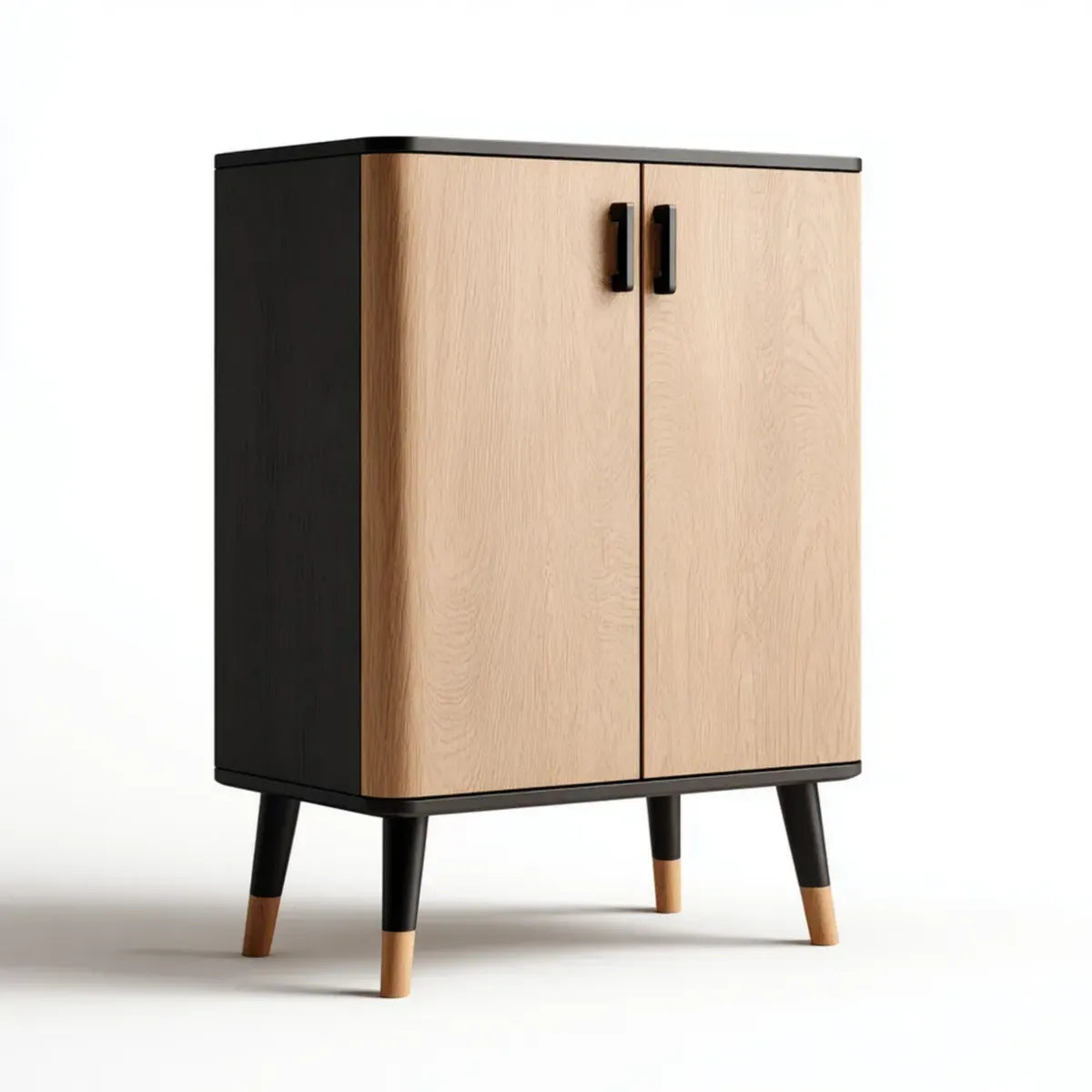 Szafka magazynowa Dębowy czarny 80 x 40 x 100 cm MDF prostokątna z 2 drzwiami