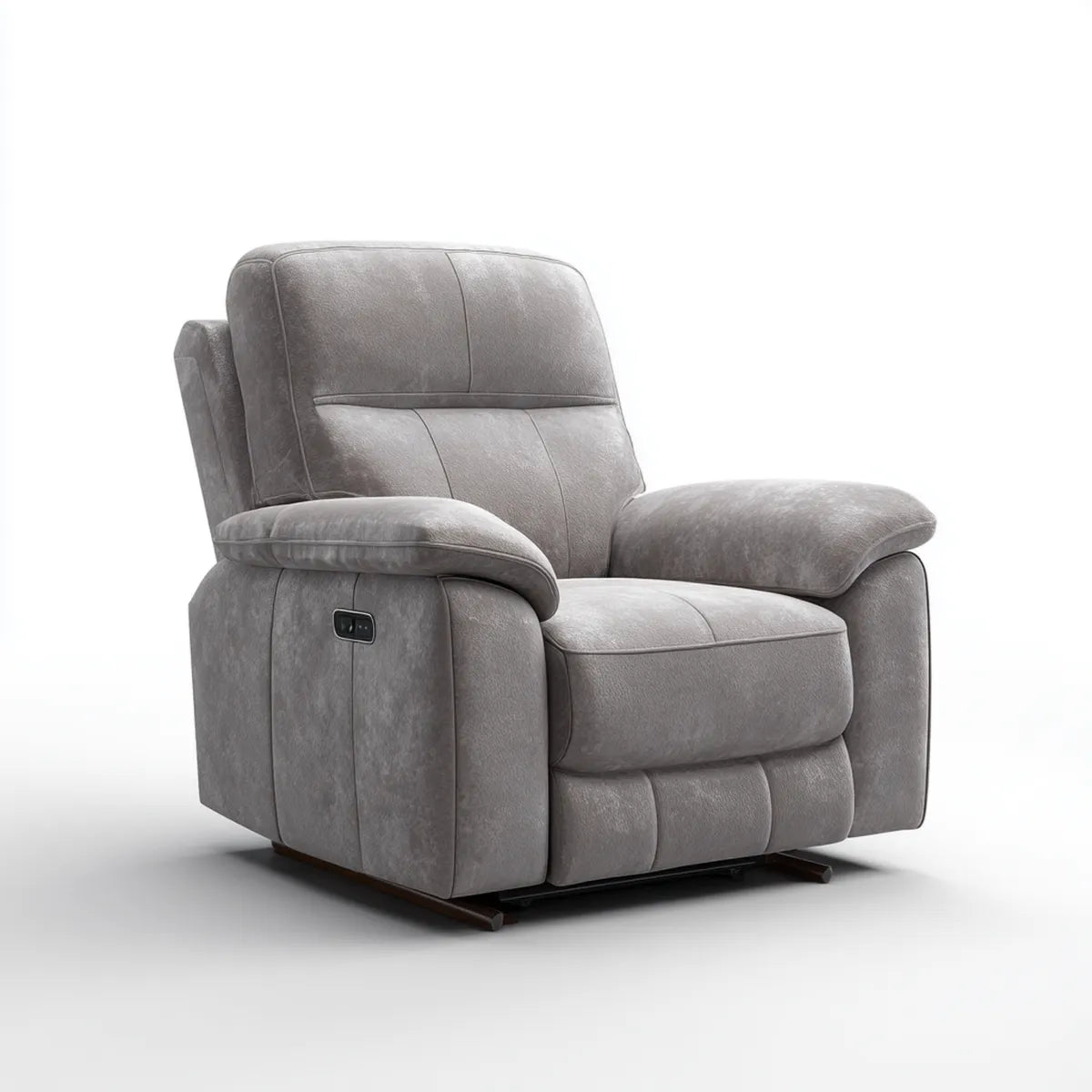 Fotel masujący, Szary PU skóra krzesło elektryczne leżaki tapicerowane ergonomiczny kształt 90 x 95 x 102 cm