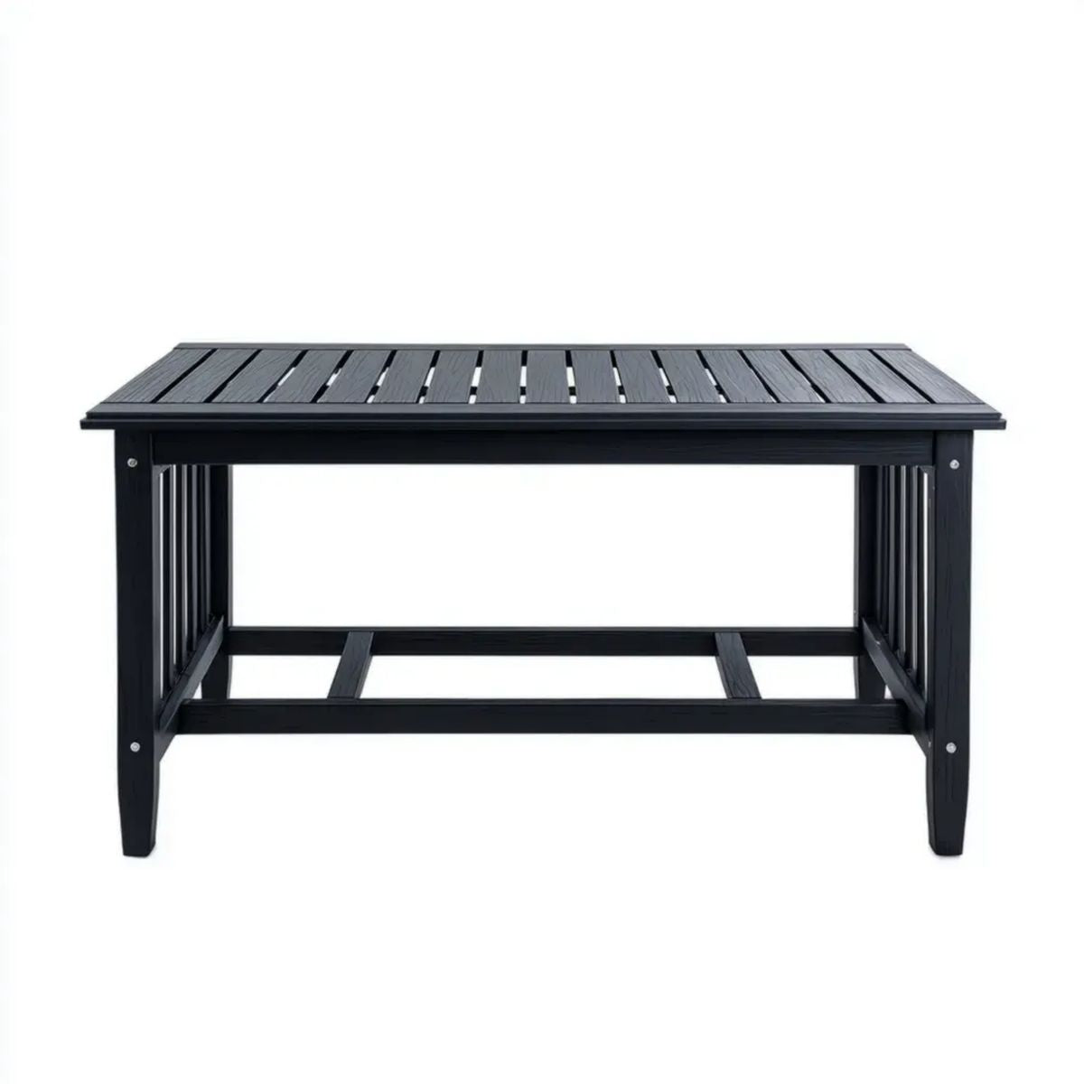 Stół ogrodowy, Czarny prostokątny stół ogrodowy w aluminium i kompozyt 150 x 90 x 75 cm