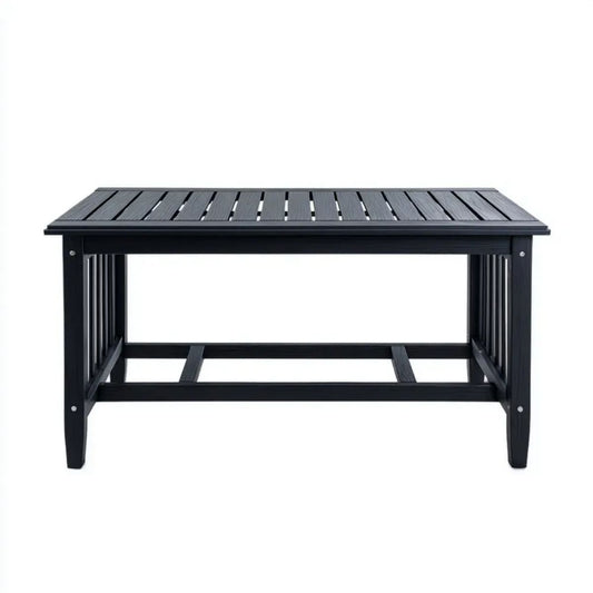 Stół ogrodowy, Czarny prostokątny stół ogrodowy w aluminium i kompozyt 150 x 90 x 75 cm