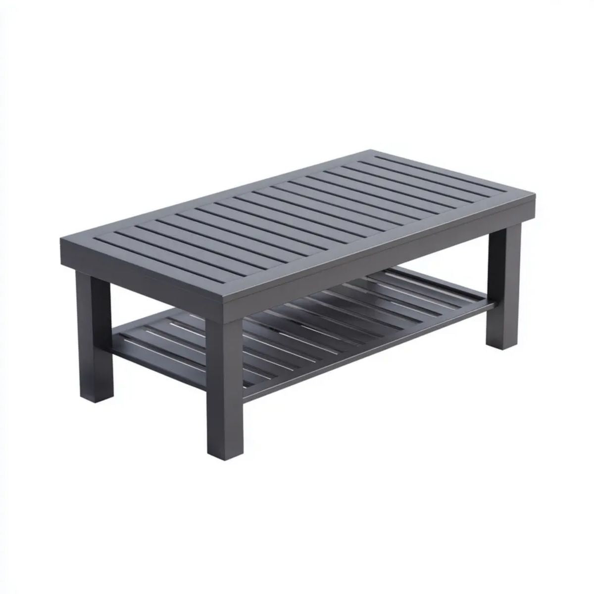 Stół ogrodowy, Prostokątny aluminiowy stół ogrodowy szary antracyt 120 x 60 x 45 cm