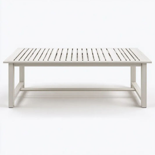 Stół ogrodowy, Prostokątny aluminiowy stół ogrodowy Bialy 180 x 90 x 75 cm
