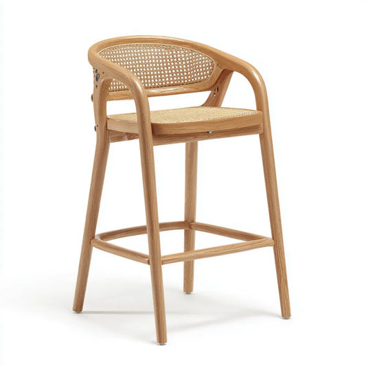 Hoker barowy, Bar taboret z dekoltem w dekolcie i rattanu, 54 x 50 x 92 cm, fotel deski w dekorowaniu wysokości 65 cm