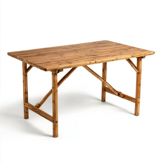 Stół ogrodowy, Naturalny bambus prostokątny stół ogrodowy 150 x 90 x 75 cm